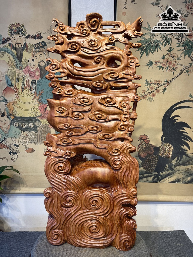 Tượng Đạt Ma Bay Gỗ Hương Liền Khối Cao 90 Ngang 34 Sâu 20 (cm) 1