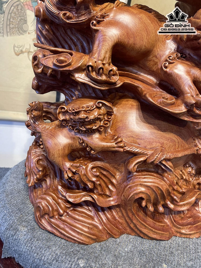 Tượng Đạt Ma Bay Gỗ Hương Liền Khối Cao 90 Ngang 34 Sâu 20 (cm) 3