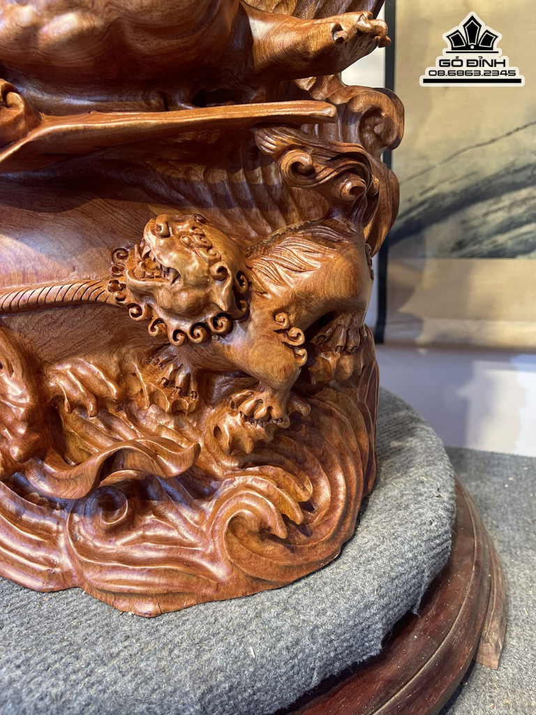 Tượng Đạt Ma Bay Gỗ Hương Liền Khối Cao 90 Ngang 34 Sâu 20 (cm)4