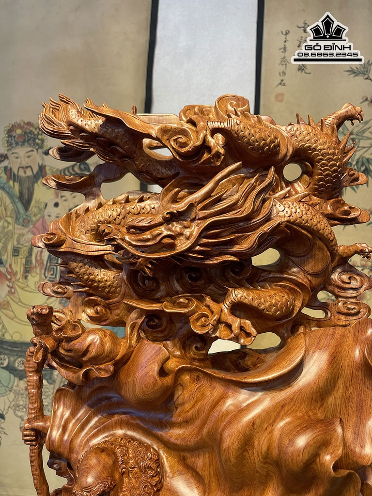 Tượng Đạt Ma Bay Gỗ Hương Liền Khối Cao 90 Ngang 34 Sâu 20 (cm)7