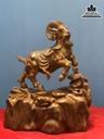 Tượng Dê Gỗ Ngọc Am Liền Khối Cao 46 Ngang 38 Sâu 19 (cm) 4