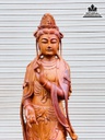 Tượng Quan Âm Gỗ Hương Gia Lai Liền Khối Cao 125 Ngang 50 Sâu 50 (cm) 1