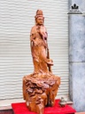 Tượng Quan Âm Gỗ Hương Gia Lai Liền Khối Cao 125 Ngang 50 Sâu 50 (cm)8