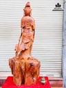 Tượng Quan Âm Gỗ Hương Gia Lai Liền Khối Cao 125 Ngang 50 Sâu 50 (cm)9