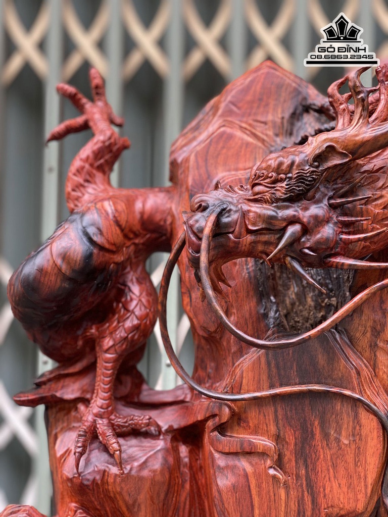 Tượng Nhất Long Gỗ Trắc Liền Khối Cao 71 Ngang 50 Sâu 18 (cm) 3