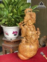 Tượng Di Lặc Gỗ Hương Liền Khối Cao 75 Ngang 43 Sâu 33 (cm) 2
