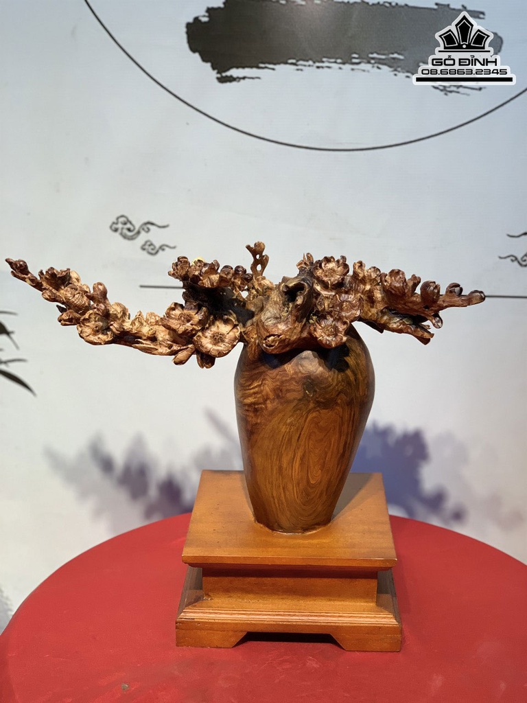 Bình Bông Mai Điểu Gỗ Cẩm Cao 28 Ngang 46 Sâu 21 (cm) 5