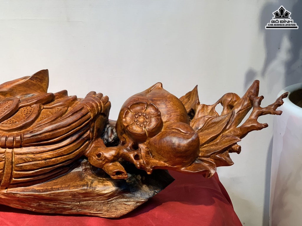 Tượng Chuột Tài Lộc Gỗ Hương Cao 20 Ngang 62 Sâu 17 (cm) 1