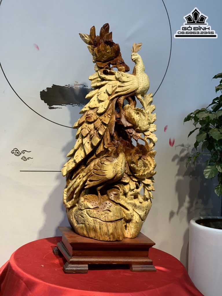 Tượng Phu Thê Viên Mãn Gỗ Hương Ta Cao 72 Ngang 32 Sâu 26 (cm) 1