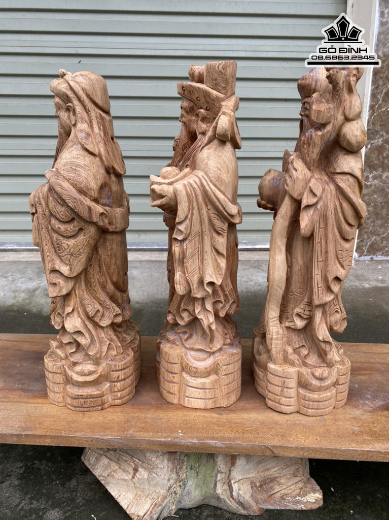 Tượng Phúc Lộc Thọ Gỗ Ngọc Am Cao 48 Ngang 17 Sâu 14 (cm)6