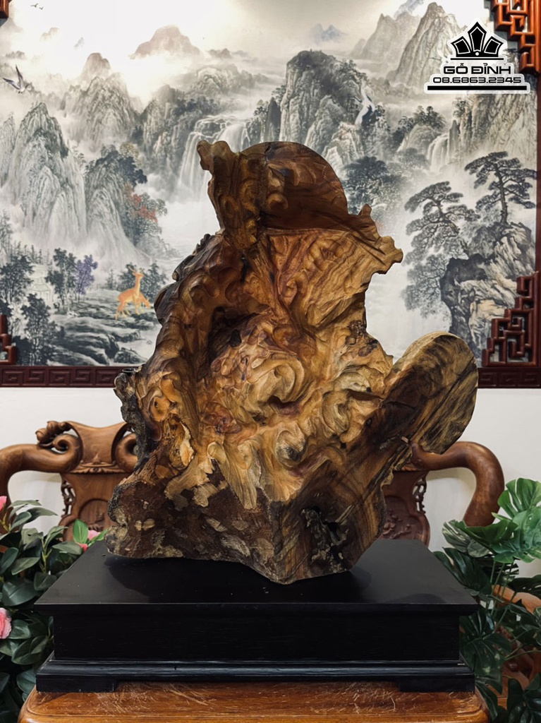 Tượng Phật Di Lặc Gỗ Xá Xị (Gù Hương) Cao 50 Ngang 42 Sâu 15 (cm) 0