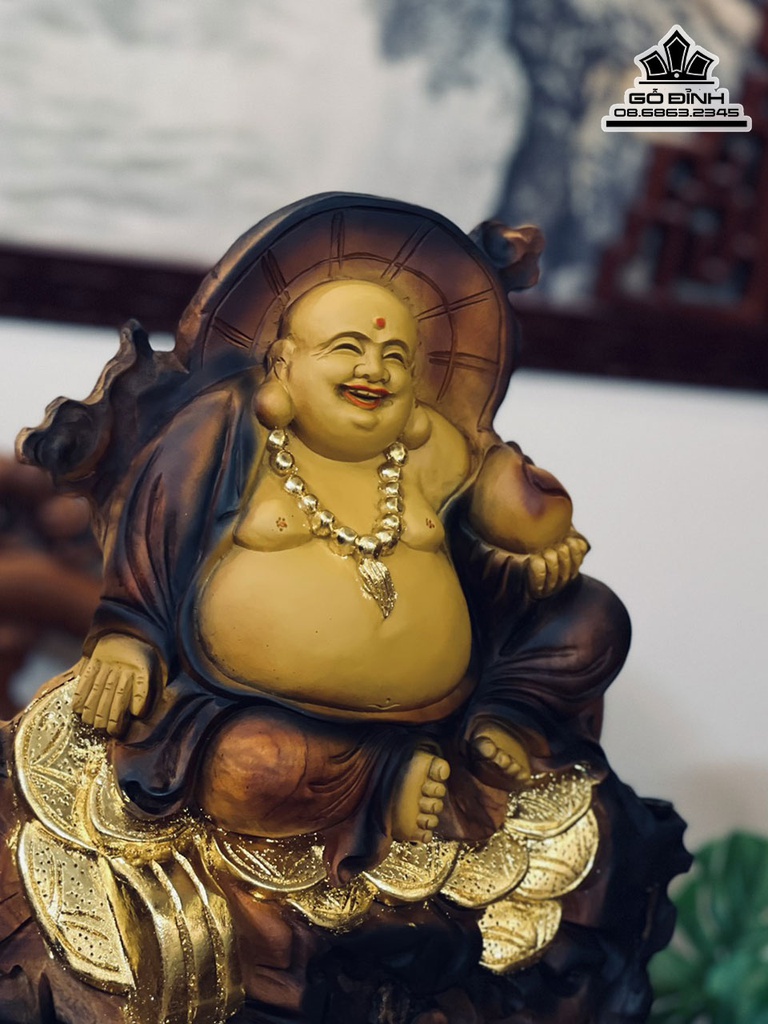 Tượng Phật Di Lặc Gỗ Xá Xị (Gù Hương) Cao 50 Ngang 42 Sâu 15 (cm) 2