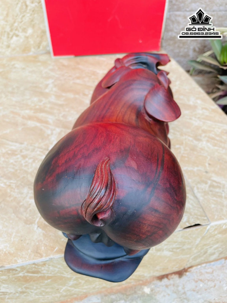Tượng Heo Gỗ Trắc Cao 17 Ngang 40 Sâu 16 (cm) 1
