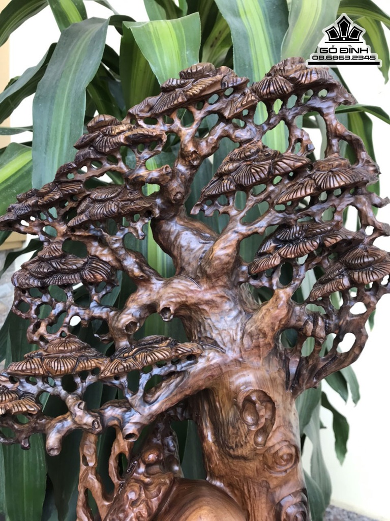 Tượng Ông Thọ Gỗ Bách Xanh Cao 77 Ngang 33 Sâu 20 (cm) 4