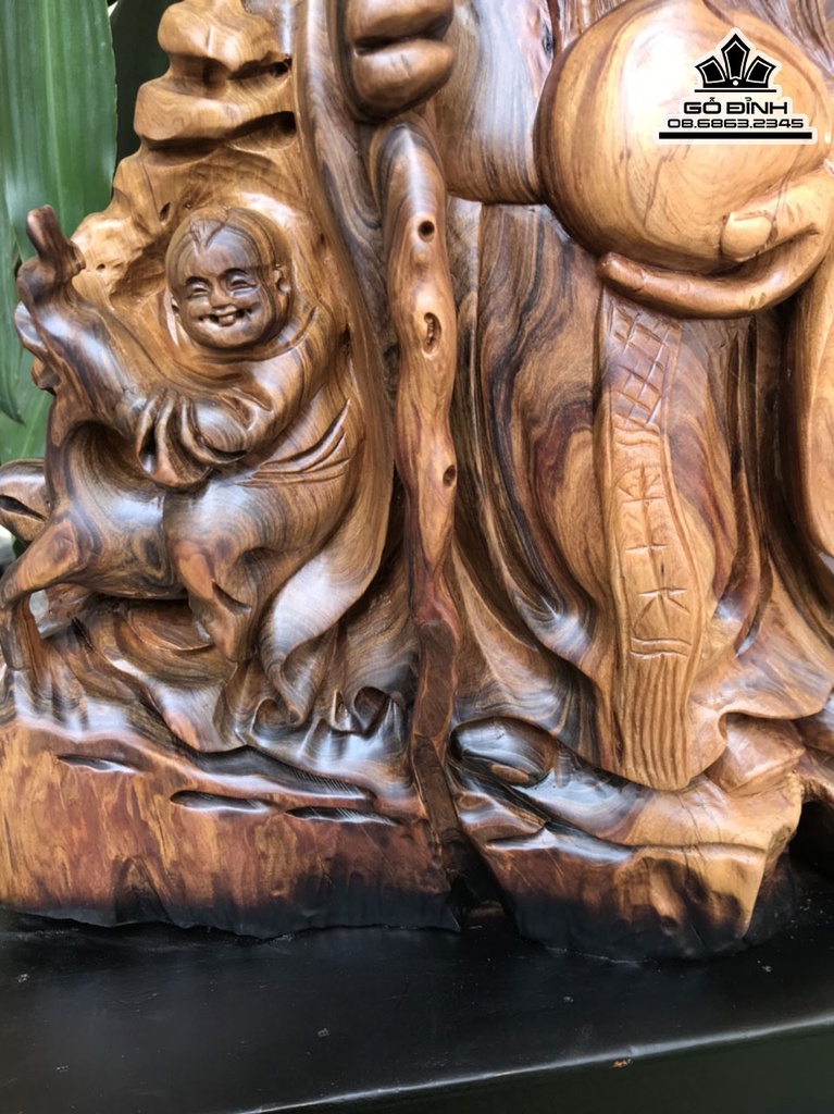 Tượng Ông Thọ Gỗ Bách Xanh Cao 77 Ngang 33 Sâu 20 (cm)6