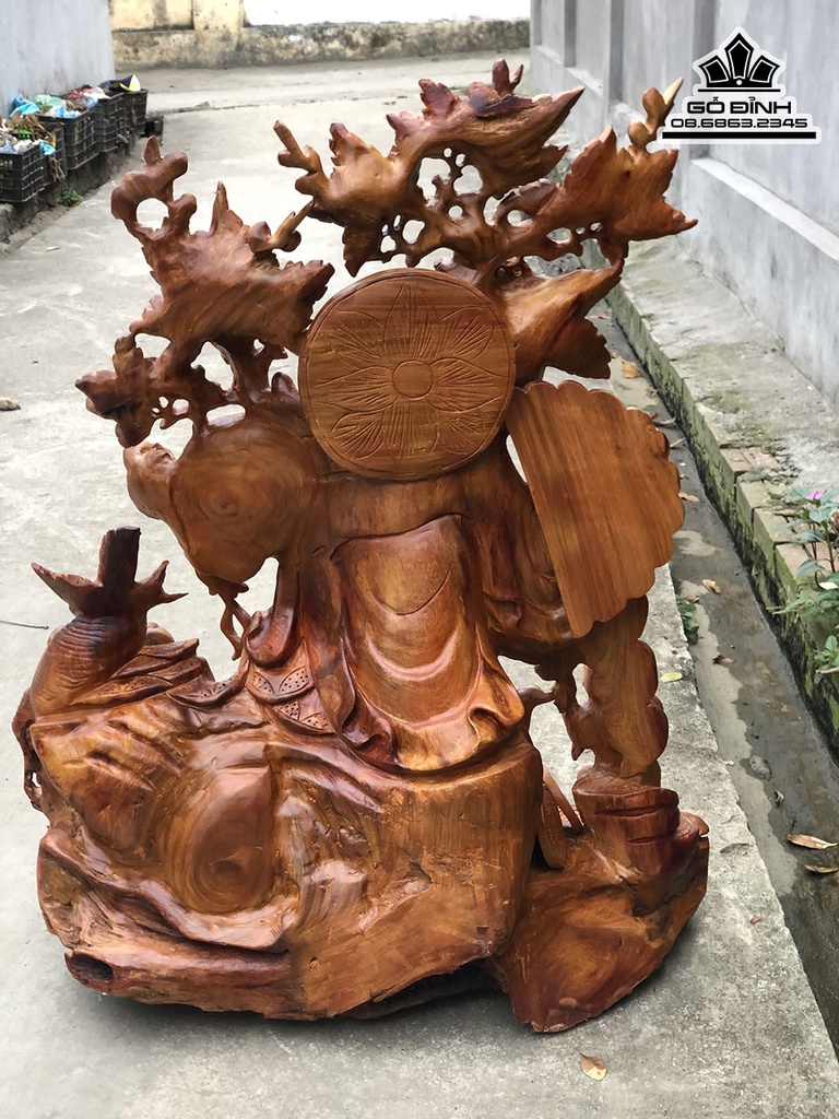 Tượng Phật Di Lặc Gỗ Hương Cao 92 Ngang 70 Sâu 38 (cm) 2