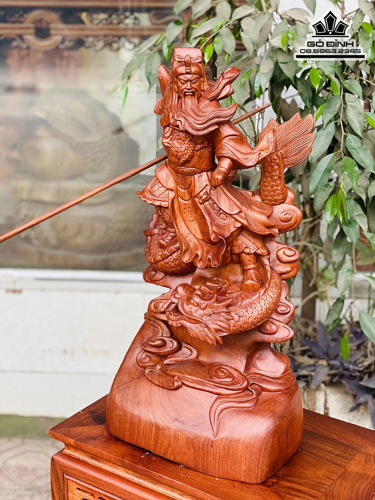 Tượng Quan  Công Hàng Long Gỗ Hương Cao 60 Ngang 30 Sâu 20 (cm) 2