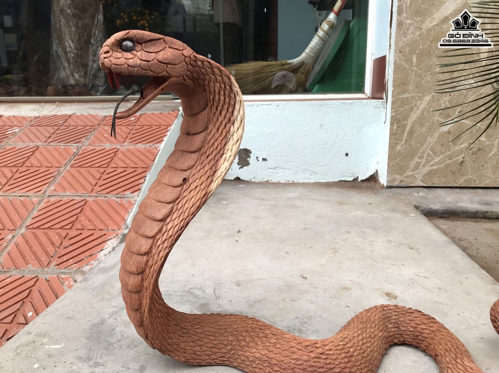 Tượng Rắn Gỗ Hương Cao 32 Ngang 46 sâu 16 (cm) 1