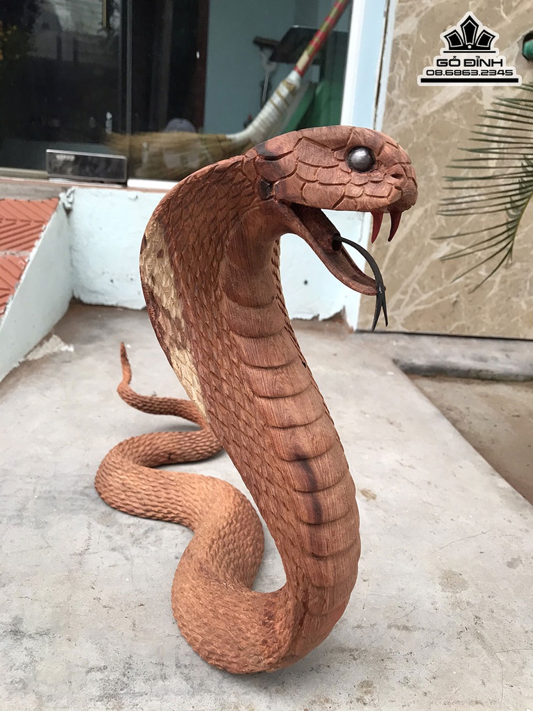 Tượng Rắn Gỗ Hương Cao 32 Ngang 46 sâu 16 (cm) 3