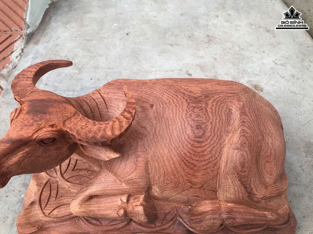 Tượng Trâu Gỗ Hương Cao 15 Ngang 32 Sâu 17 (cm) 0