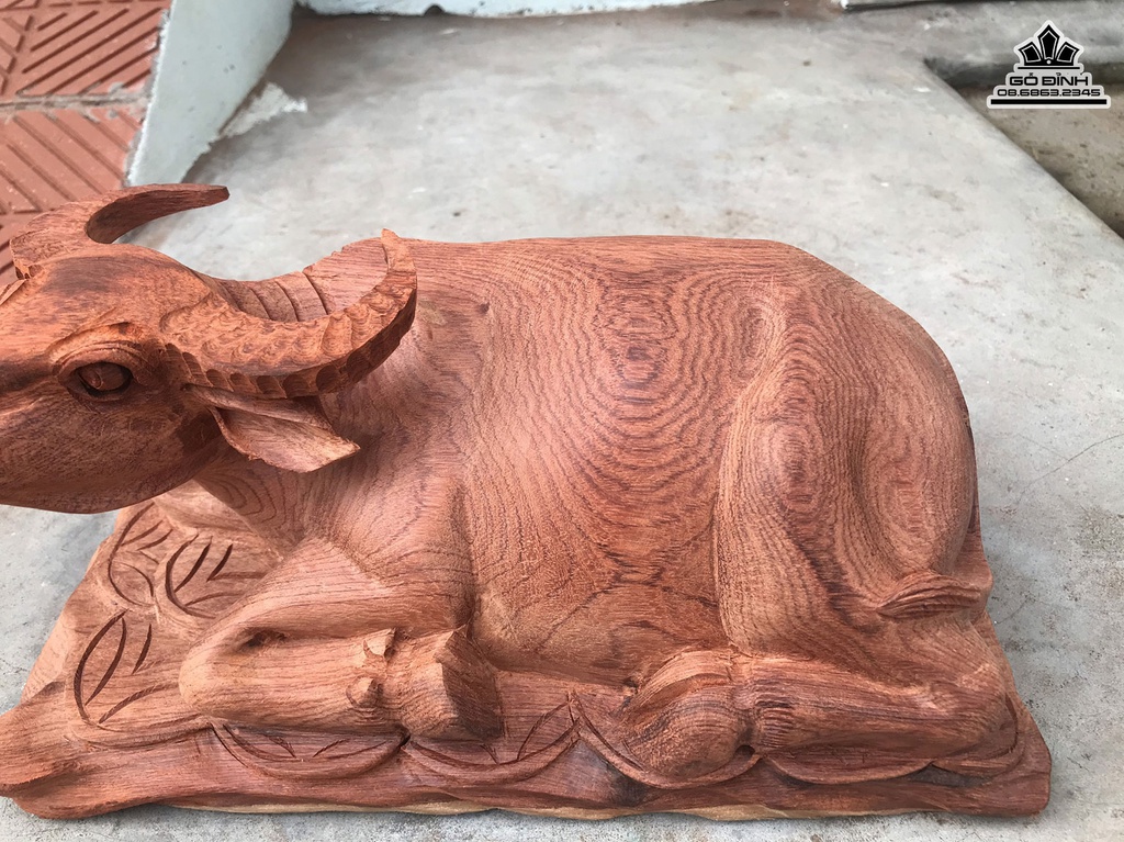 Tượng Trâu Gỗ Hương Cao 15 Ngang 32 Sâu 17 (cm) 1