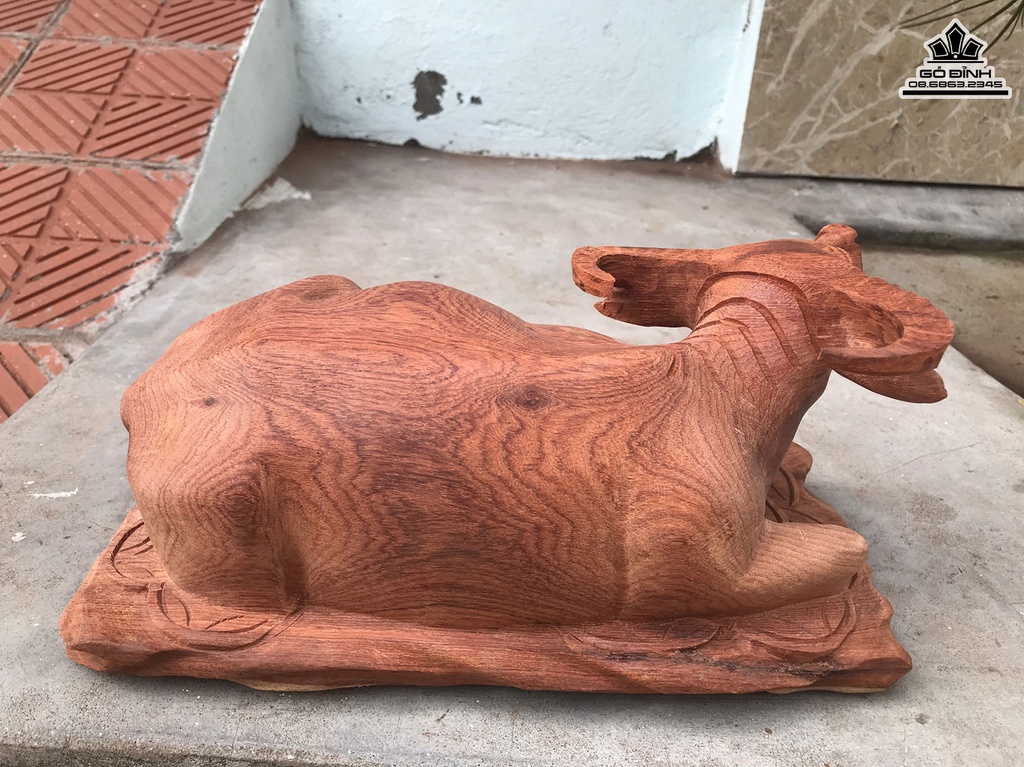 Tượng Trâu Gỗ Hương Cao 15 Ngang 32 Sâu 17 (cm) 2