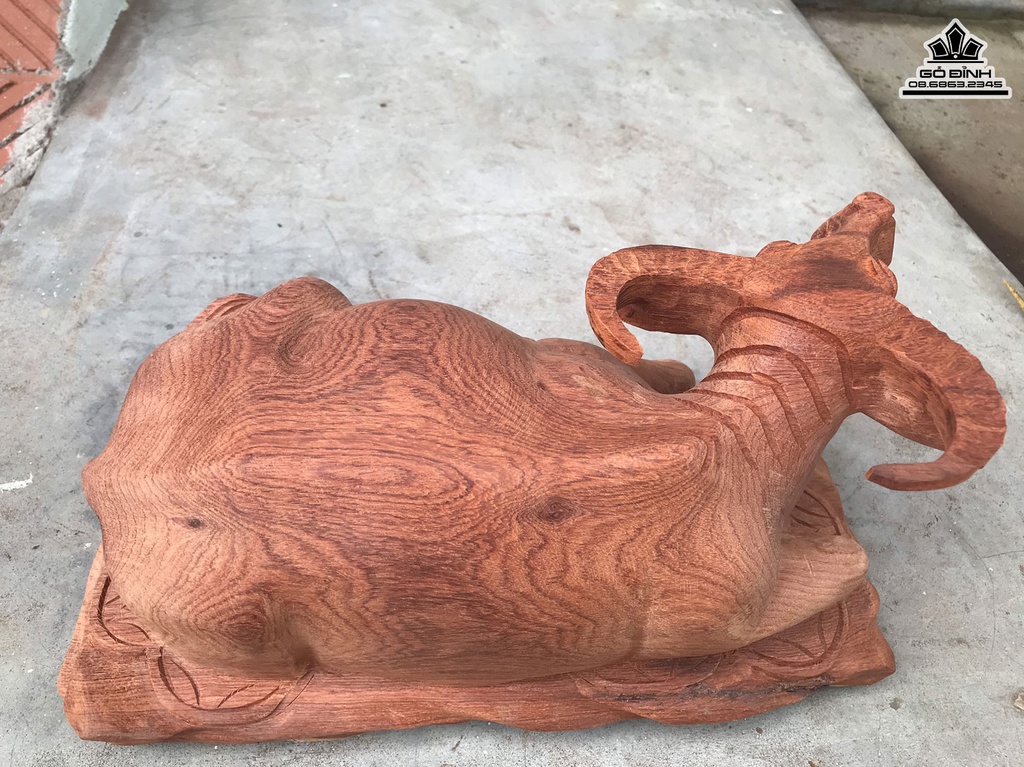 Tượng Trâu Gỗ Hương Cao 15 Ngang 32 Sâu 17 (cm)3