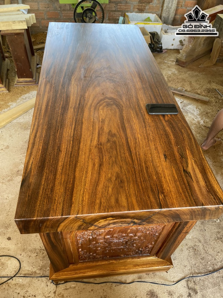 Bàn Làm Việc Gỗ Lim Mặt  Dài 160 Rộng 69 Dày 10 (cm) 1