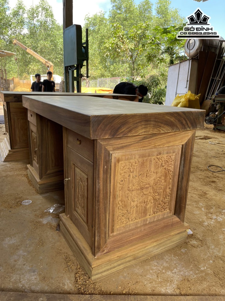Bàn Làm Việc Gỗ Lim Mặt  Dài 160 Rộng 69 Dày 10 (cm)4