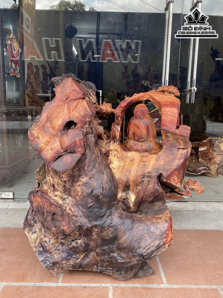 Tượng Đạt Ma Sư Tổ Ngồi Thiền Gỗ Hương Cao 102 Ngang 88 Sâu 56 (cm) 6