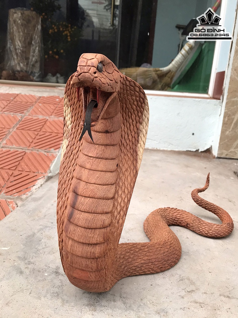 Tượng Rắn Gỗ Hương Cao 32 Ngang 46 sâu 16 (cm) 0