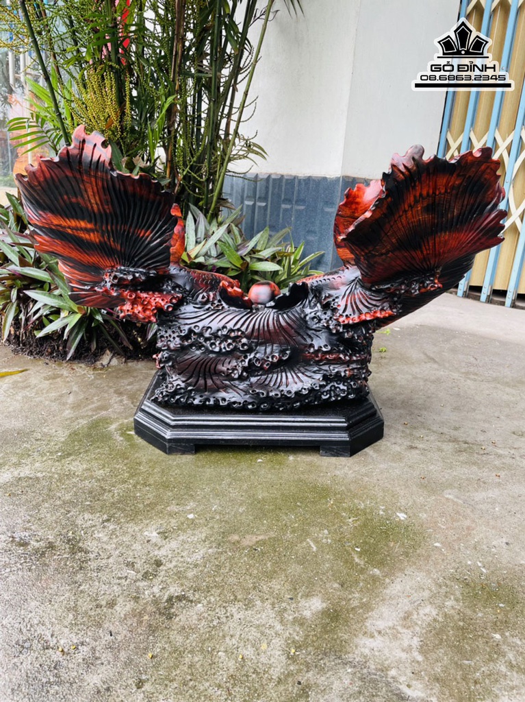 Tượng Cá Xiêm Gỗ Trắc Cao 48 Ngang 75 Sâu 30 (cm) 2