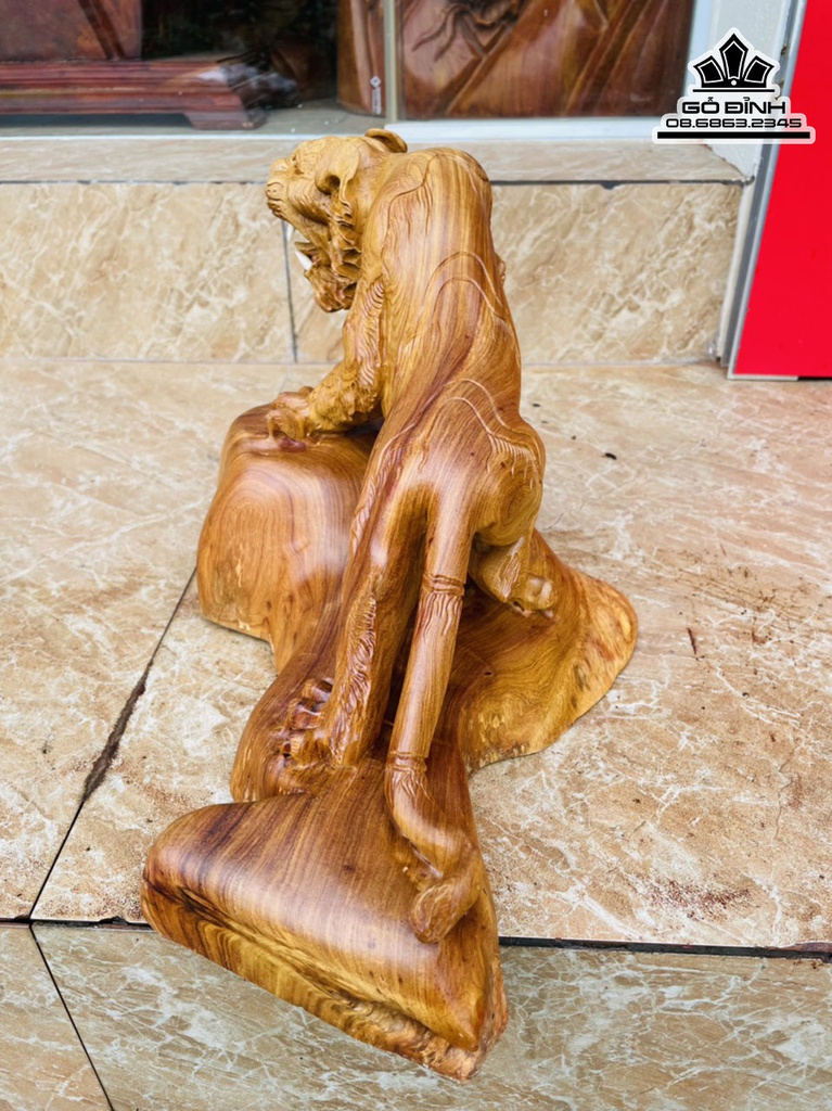 Tượng Hổ Gỗ Hương Cao 25 Ngang 40 Sấu 21 (cm) 1