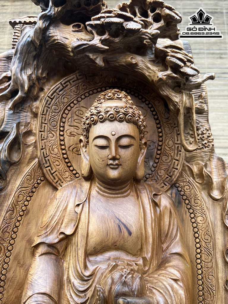 Tượng Nhất Tâm Bái Phật Gỗ Bách Xanh Cao 92 Ngang 39 Sâu 28 (cm) 0