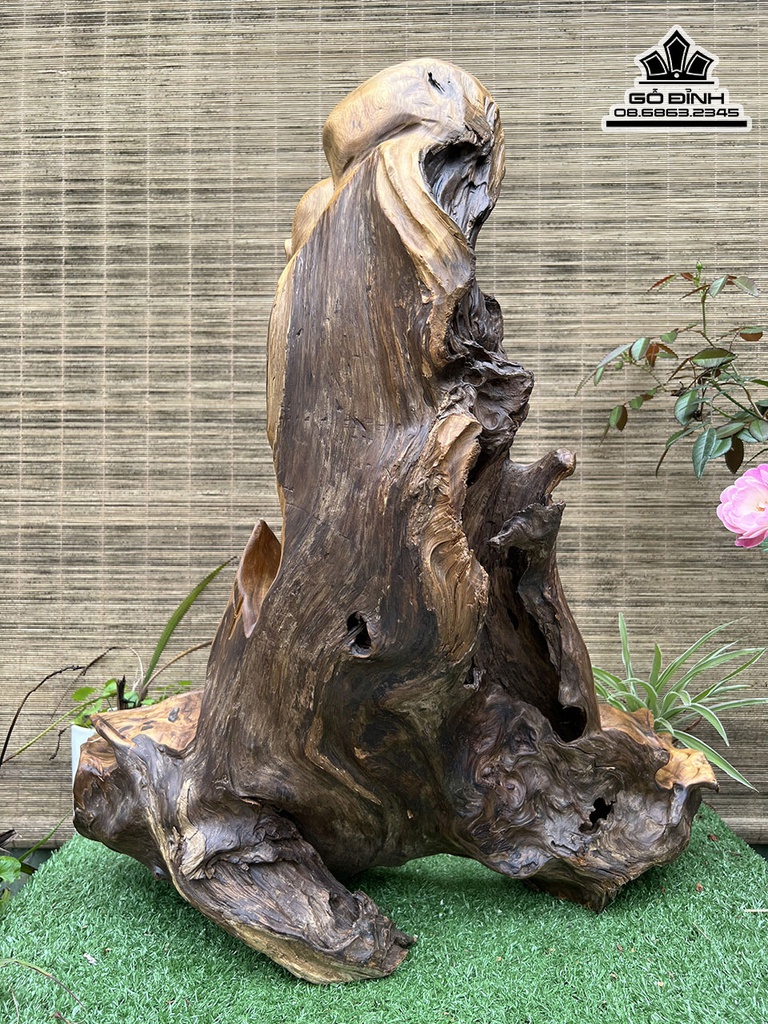 Tượng Di Lặc Đứng Đài Sen Gỗ Bách Xanh Cao 68 Ngang 56 Sâu 26 (cm) 0