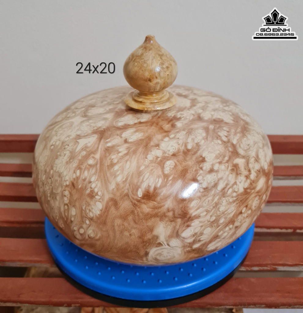 Bình Chum Phú Quý Gỗ Nu Nghiến Cao 20 Đường Kính 24 (cm) 2