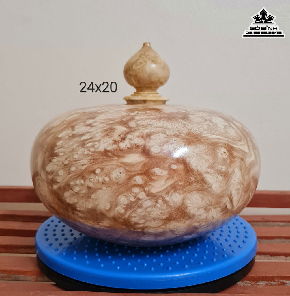 Bình Chum Phú Quý Gỗ Nu Nghiến Cao 20 Đường Kính 24 (cm) 4