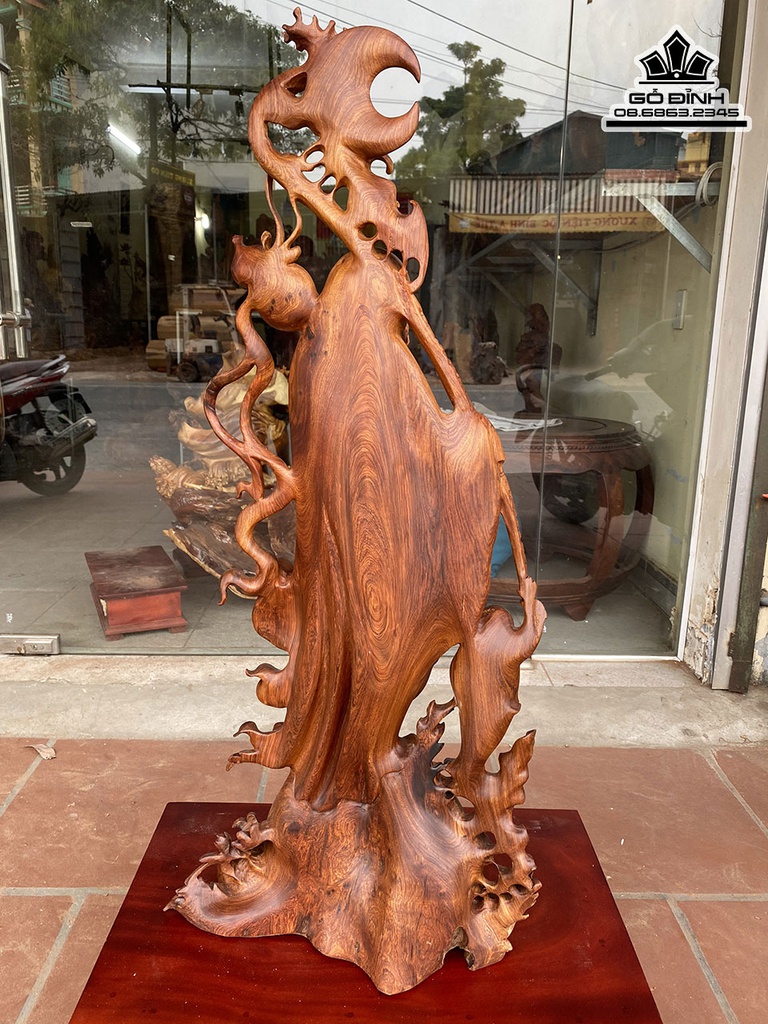 Tượng Ông Thọ Gỗ Hương Cao 96 Ngang 43 Sâu 22 (cm) 1