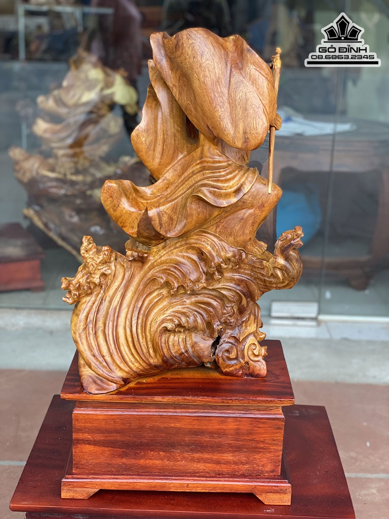 Tượng Đạt Ma Sư Tổ Gỗ Hương Cao 80 Ngang 40 Sâu 25 (cm) 0