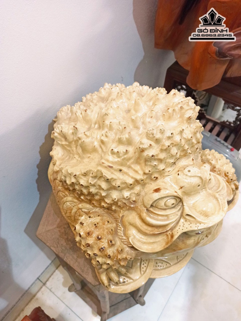 Tượng Cóc Thiềm Thừ Gỗ Nu Nghiến Cao 32 Ngang 40 Sâu 40 (cm) 0