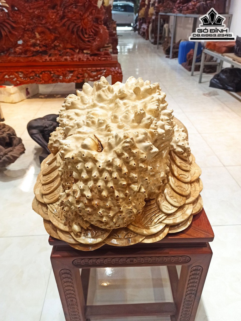 Tượng Cóc Thiềm Thừ Gỗ Nu Nghiến Cao 32 Ngang 40 Sâu 40 (cm) 4