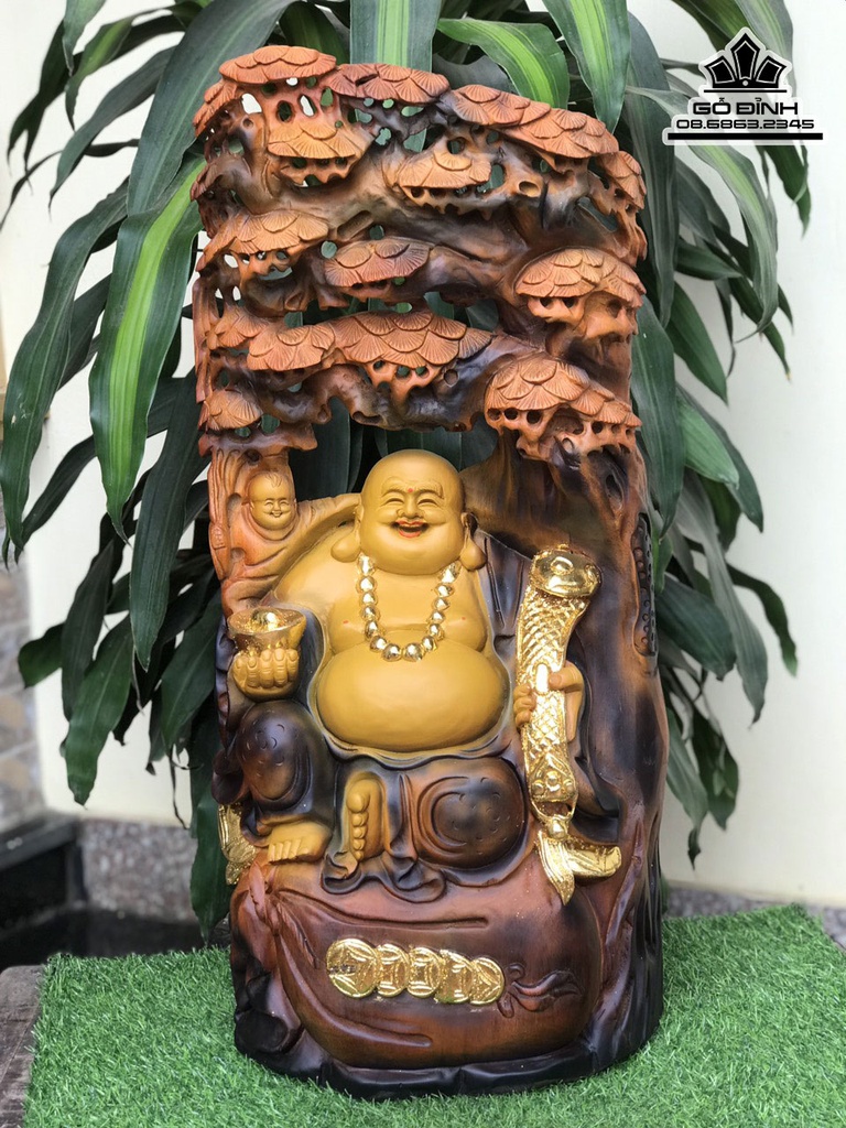 Tượng Phật Di Lặc Gỗ Xá Xị Cao 80 Ngang 38 Sâu 20 (cm) 0