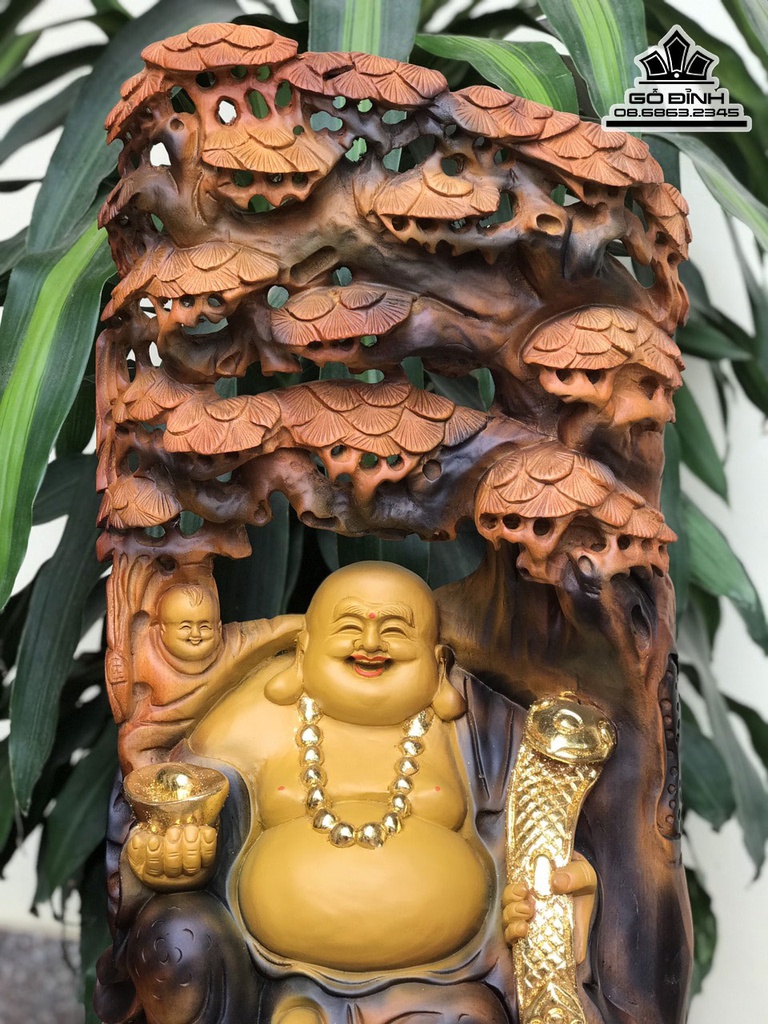 Tượng Phật Di Lặc Gỗ Xá Xị Cao 80 Ngang 38 Sâu 20 (cm) 1