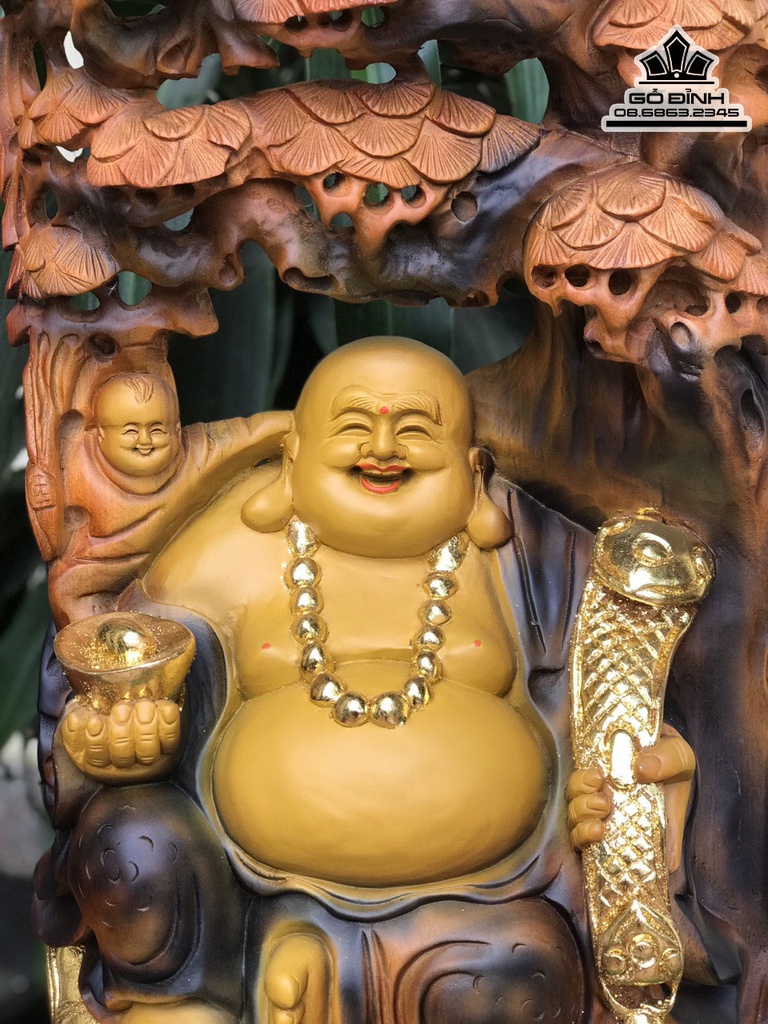 Tượng Phật Di Lặc Gỗ Xá Xị Cao 80 Ngang 38 Sâu 20 (cm) 3