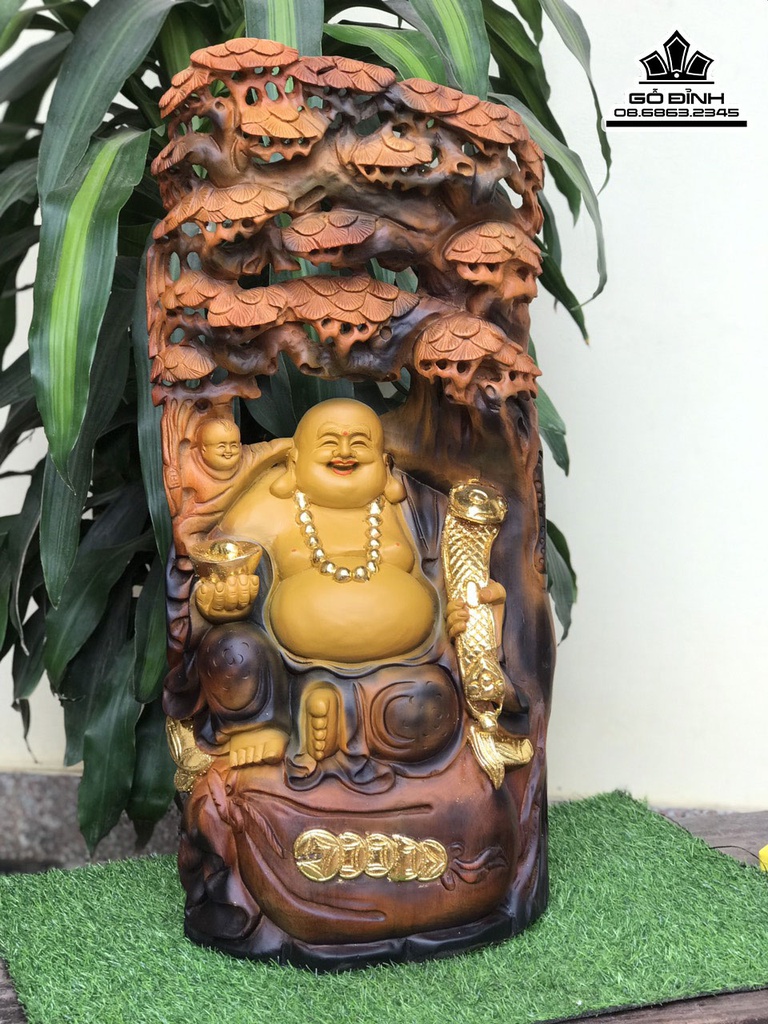 Tượng Phật Di Lặc Gỗ Xá Xị Cao 80 Ngang 38 Sâu 20 (cm) 4