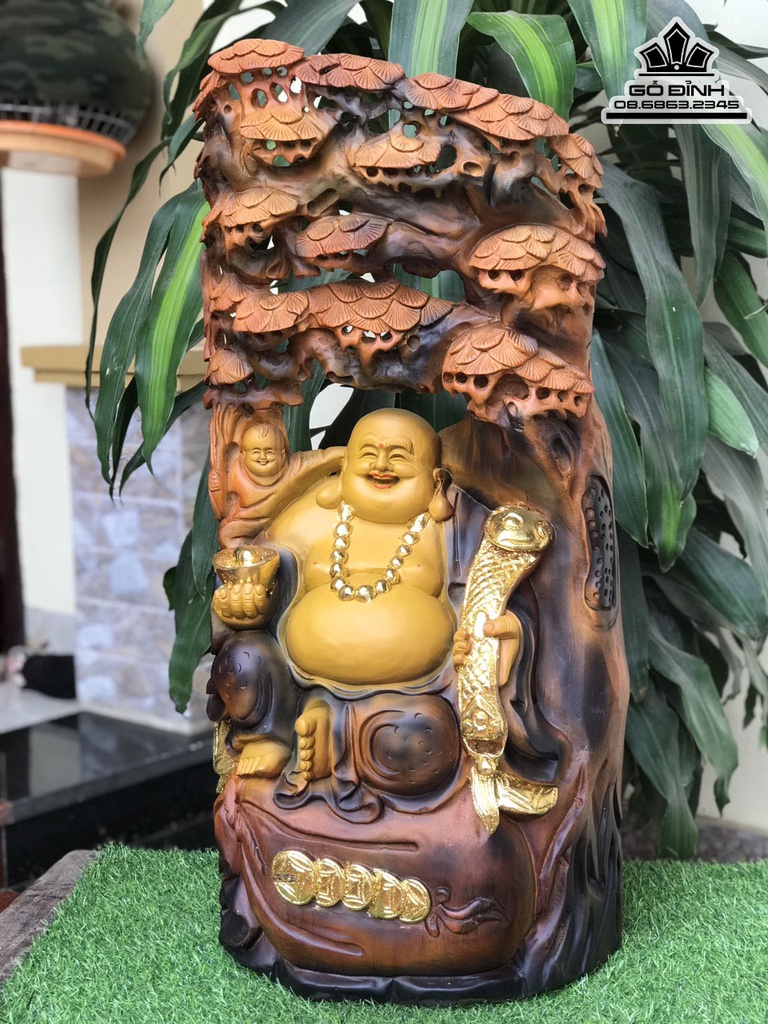 Tượng Phật Di Lặc Gỗ Xá Xị Cao 80 Ngang 38 Sâu 20 (cm) 5