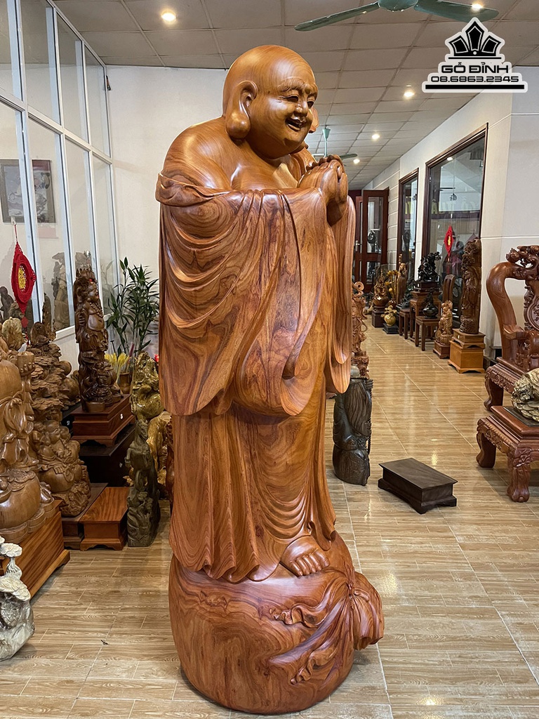 Tượng Phật Di Lặc Chúc Phúc Gỗ Hương  Cao 200 Ngang 65 Sâu 63 (cm) 1