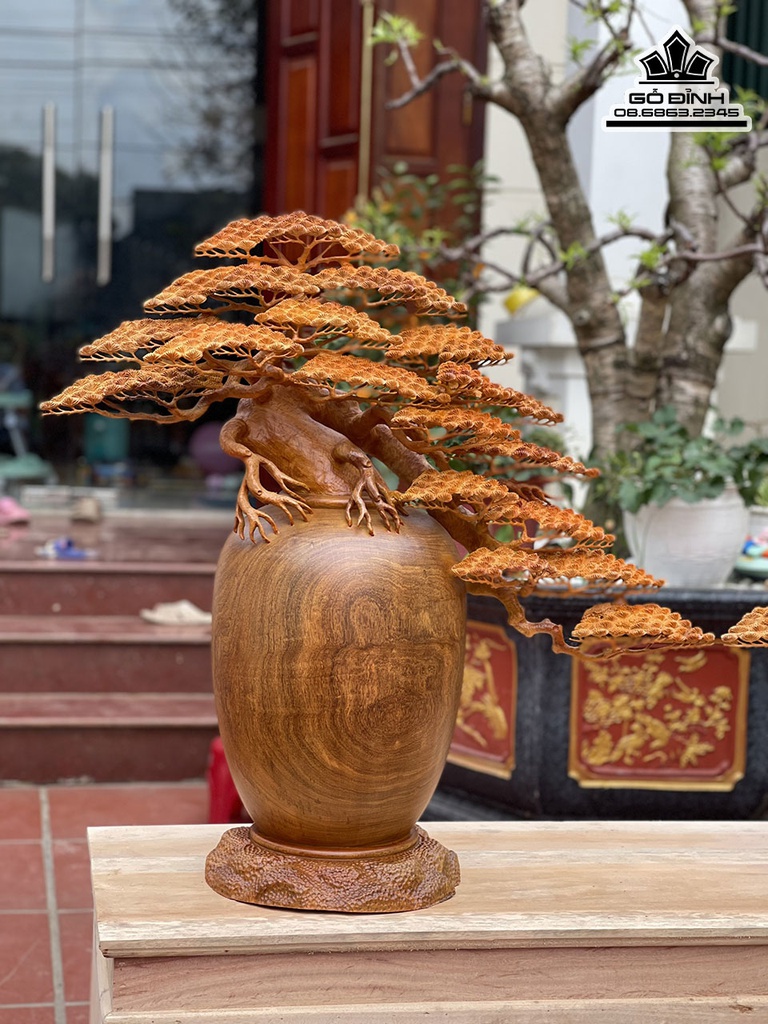 Cặp Bình Bonsai Gỗ Hương Việt Cao 75 Ngang 80 Sâu 30 (cm)6