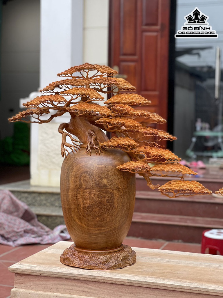 Cặp Bình Bonsai Gỗ Hương Việt Cao 75 Ngang 80 Sâu 30 (cm)7