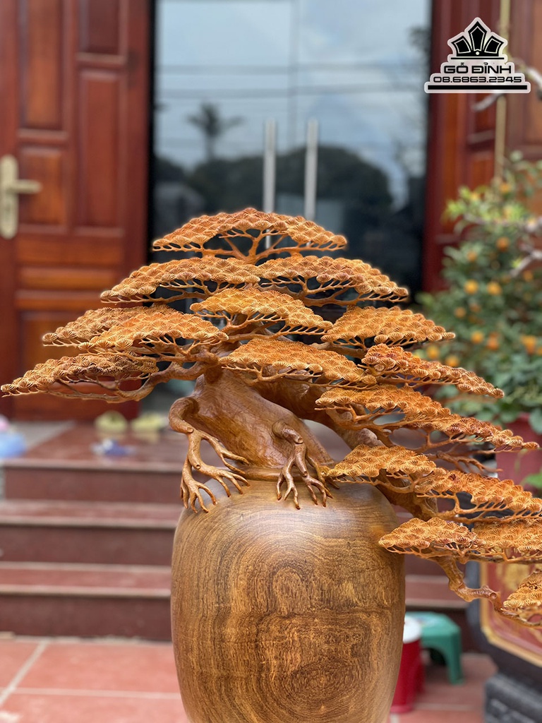 Cặp Bình Bonsai Gỗ Hương Việt Cao 75 Ngang 80 Sâu 30 (cm)8